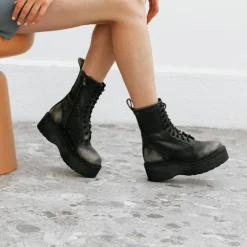 Boots en Cuir Romy effet usé grises - Talon 6 cm-Jonak Best