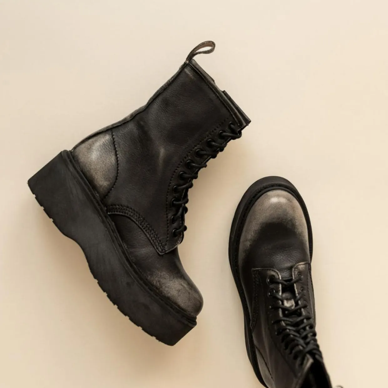 Boots en Cuir Romy effet usé grises - Talon 6 cm-Jonak Best