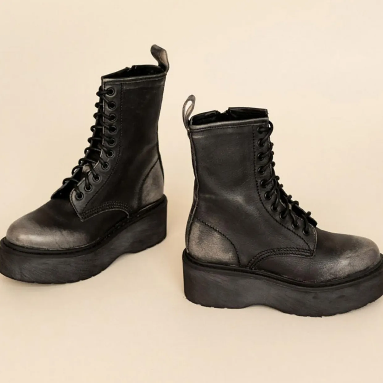 Boots en Cuir Romy effet usé grises - Talon 6 cm-Jonak Best