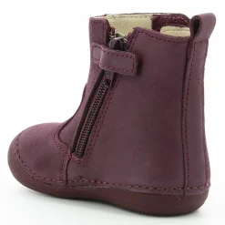 Enfant Kickers Bébé^Boots en Cuir Socool violet foncé
