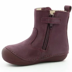 Enfant Kickers Bébé^Boots en Cuir Socool violet foncé