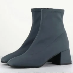 Femme Garrice Bottines^Boots en Cuir vare grises - Talon : 6cm