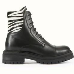 Boots en Cuir Verenice noires-Cosmoparis New