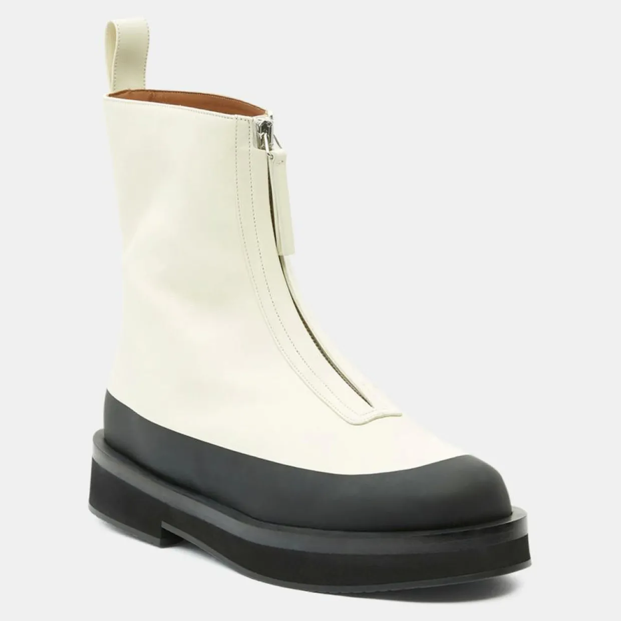 Femme Neous Bottines^Boots en Cuir Zip écrues