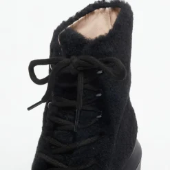 Boots en Peau de Mouton Nisha noires - Talon 7,5 cm-Stuart Weitzman