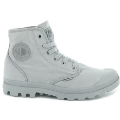 Femme Palladium Bottines^Boots en Toile Pampa Hi grises