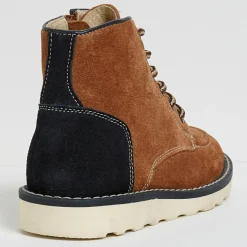 Boots en Velours de Cuir marron cognac-Cyrillus Outlet