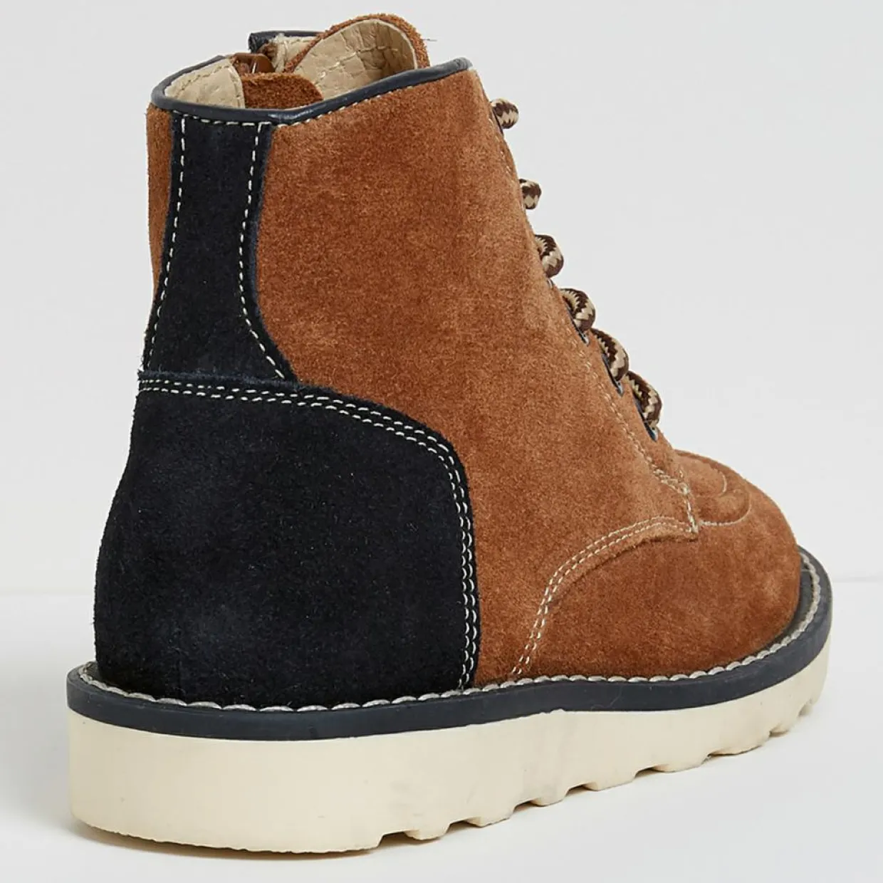 Boots en Velours de Cuir marron cognac-Cyrillus Outlet