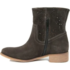Boots en Velours de Cuir Camilla kaki-Lab78 Outlet