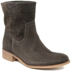 Boots en Velours de Cuir Camilla kaki-Lab78 Outlet