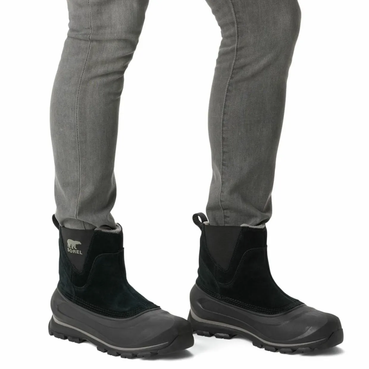 Boots en Velours de Cuir Buxton noir/gris-Sorel Hot