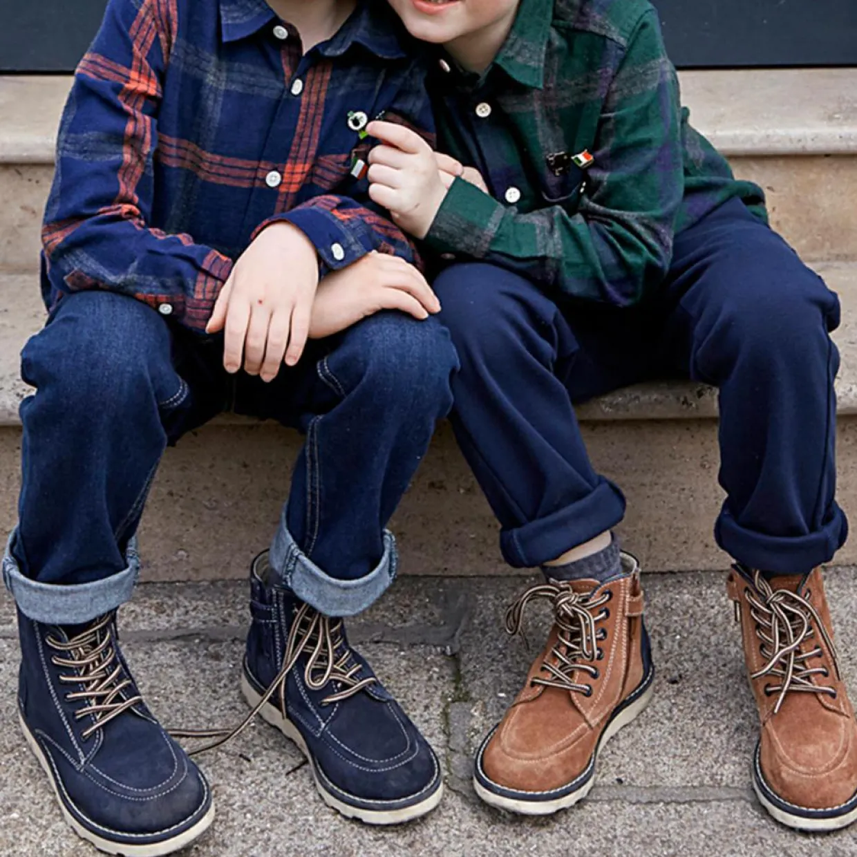Boots en Velours de Cuir bleu nuit-Cyrillus Outlet