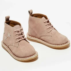 Enfant Apologie Fille^Boots en Velours de Cuir Lou beige rosé