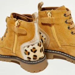 Enfant Apologie Fille^Boots en Velours de Cuir Nina moutarde