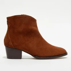 Femme Apologie Bottines^Boots en Velours de Cuir Nina marron
