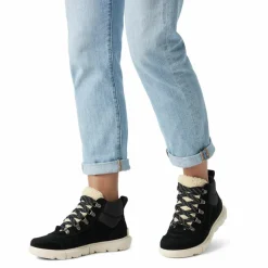 Femme Sorel Bottines^Boots en Velours de Cuir Explorer Next noires