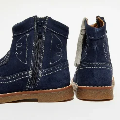 Enfant Apologie Fille^Boots en Velours de Cuir Anka marine