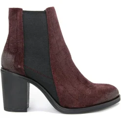 Boots en Velours de Cuir Lou marron - Talon 8 cm-Lab78 Outlet