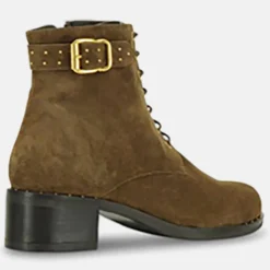 Femme Minelli Bottines^Boots en Velours de Cuir Julie marron