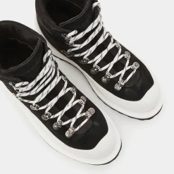 Boots en Velours de Cuir Roccia noir/blanc-Diemme Clearance
