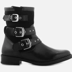 Femme Cosmoparis Bottines^Boots fourrées en Cuir et Velours de Cuir Fitelo noires