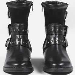 Femme Cosmoparis Bottines^Boots fourrées en Cuir et Velours de Cuir Fitelo noires