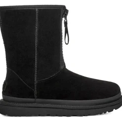 Boots fourrées en Velours de Cuir Classic Short Zipper noires-Ugg Sale