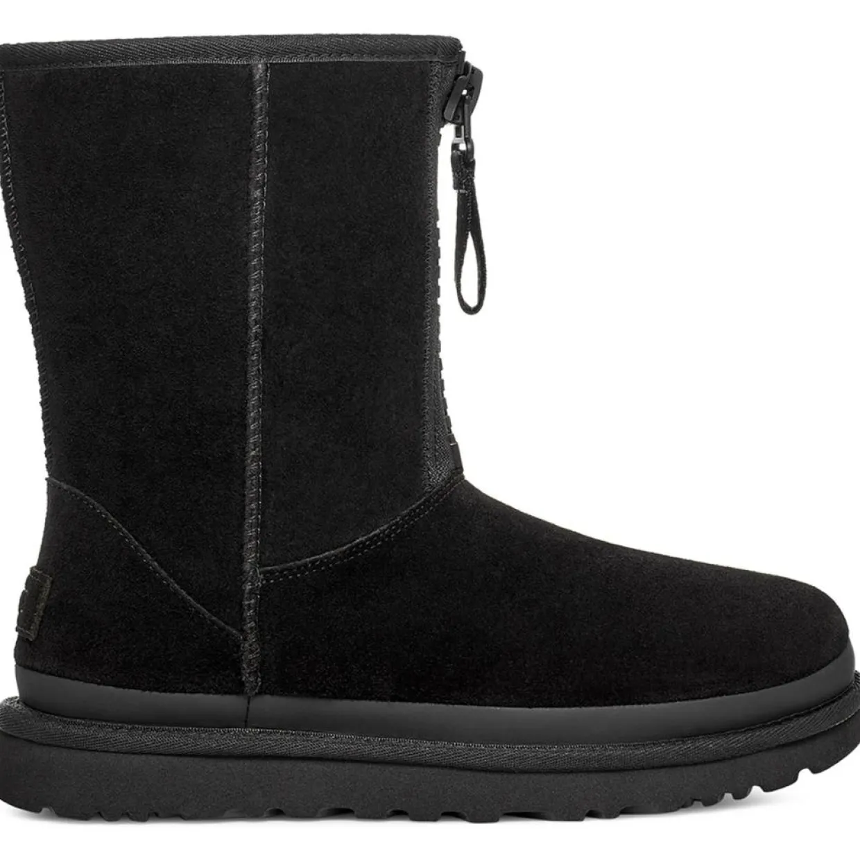 Boots fourrées en Velours de Cuir Classic Short Zipper noires-Ugg Sale
