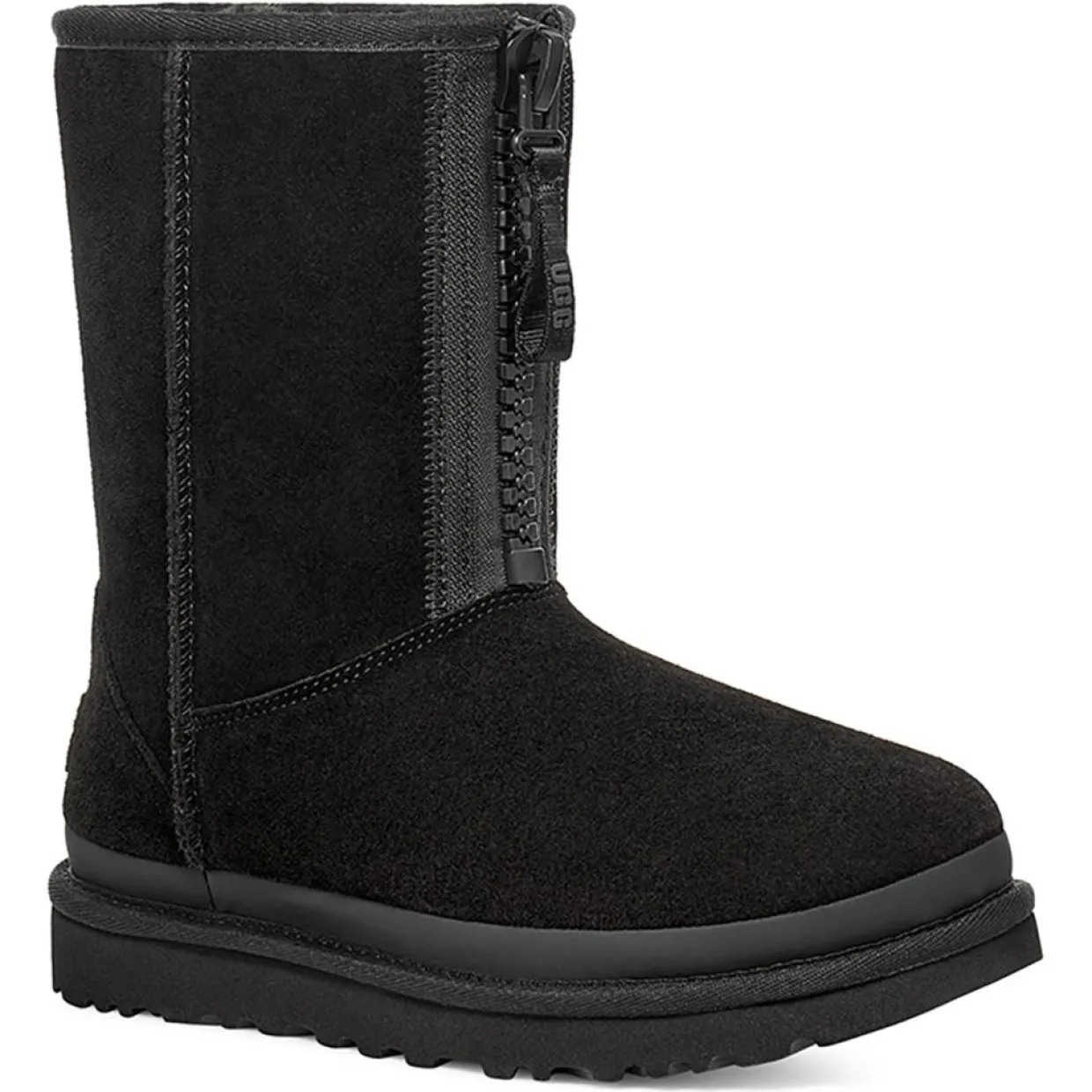 Boots fourrées en Velours de Cuir Classic Short Zipper noires-Ugg Sale