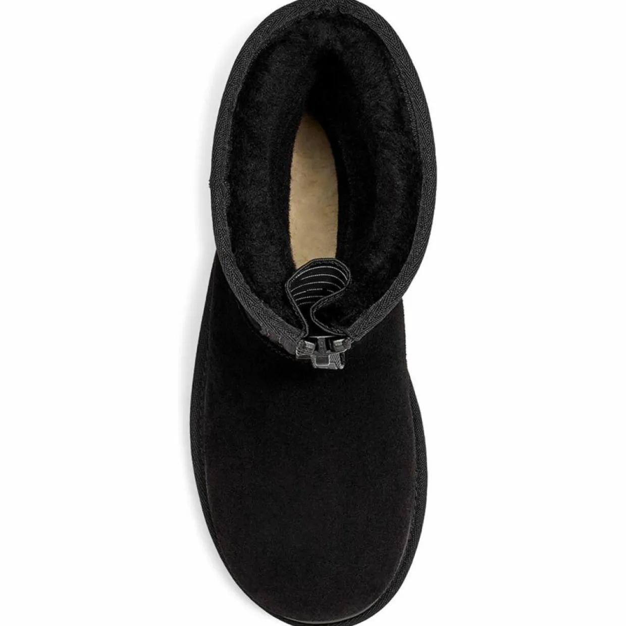 Boots fourrées en Velours de Cuir Classic Short Zipper noires-Ugg Sale