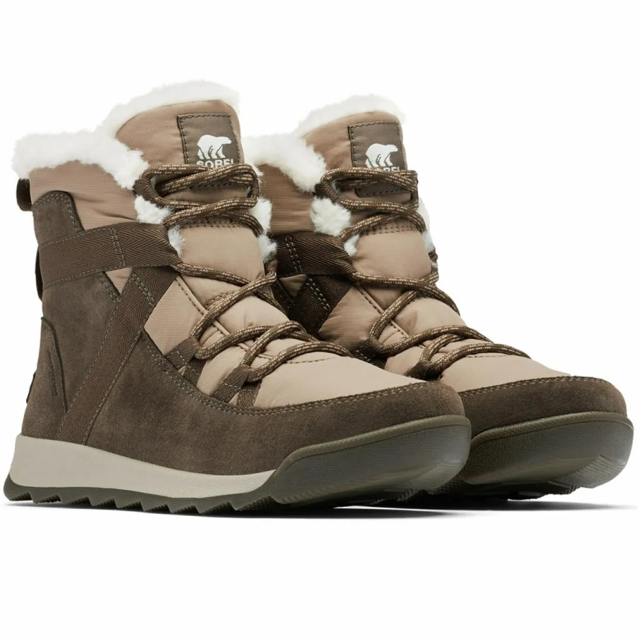 Femme Sorel Bottines^Boots fourrées en Velours de Cuir & Textile imperméables Whitney™ II Flurry marron