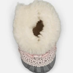 Boots fourrées en Velours de Cuir Caribootie motif léopard rose/argenté-Sorel Best