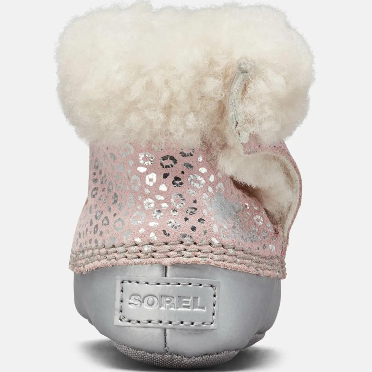 Boots fourrées en Velours de Cuir Caribootie motif léopard rose/argenté-Sorel Best