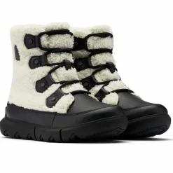 Boots fourrées imperméables Explorer™ II Joan Cozy blanc/noir-Sorel Discount