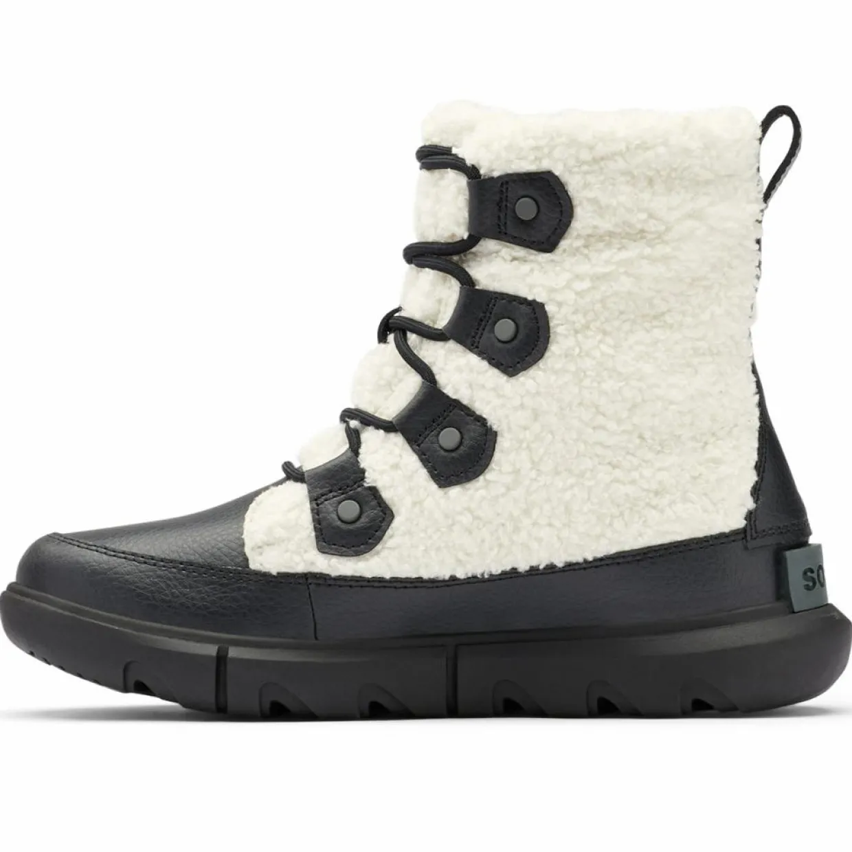 Boots fourrées imperméables Explorer™ II Joan Cozy blanc/noir-Sorel Discount