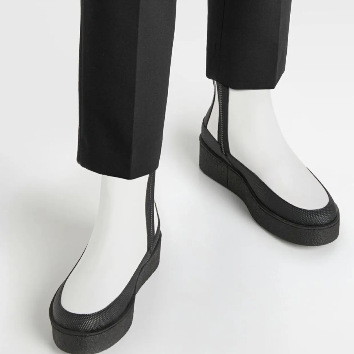 Femme Flattered Bottines^Boots fourrées Laine en Cuir Aria blanches