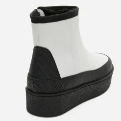 Femme Flattered Bottines^Boots fourrées Laine en Cuir Aria blanches