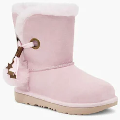Enfant Ugg Fille^Boots fourrées Laine en Velours de Ciir Irina Star Charm roses