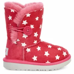 Enfant Ugg Bébé^Boots fourrées Laine en Velours de cuir Bailey Button Starlight roses