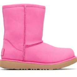 Enfant Ugg Fille^Boots fourrées Laine en Velours de Cuir Classic Weather Short roses