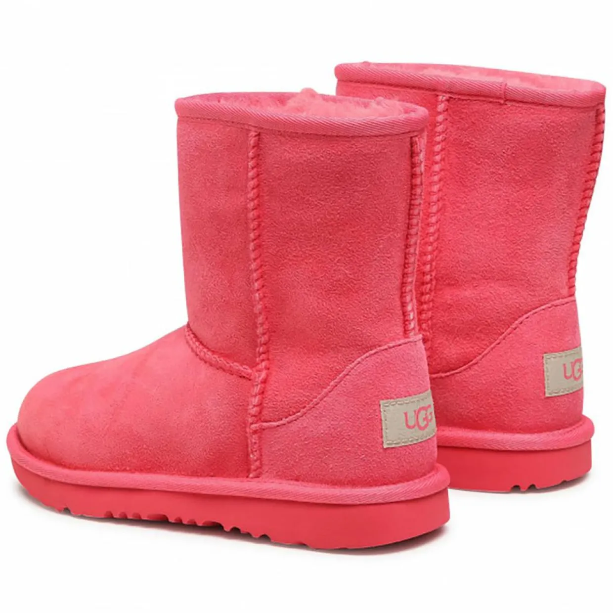 Boots fourrées Laine en Velours de Cuir Classic II roses-Ugg Clearance