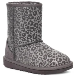 Boots fourrées Laine en Velours de Cuir Classic II Glitter Léopard grises-Ugg Online