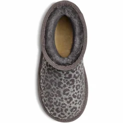 Boots fourrées Laine en Velours de Cuir Classic II Glitter Léopard grises-Ugg Online