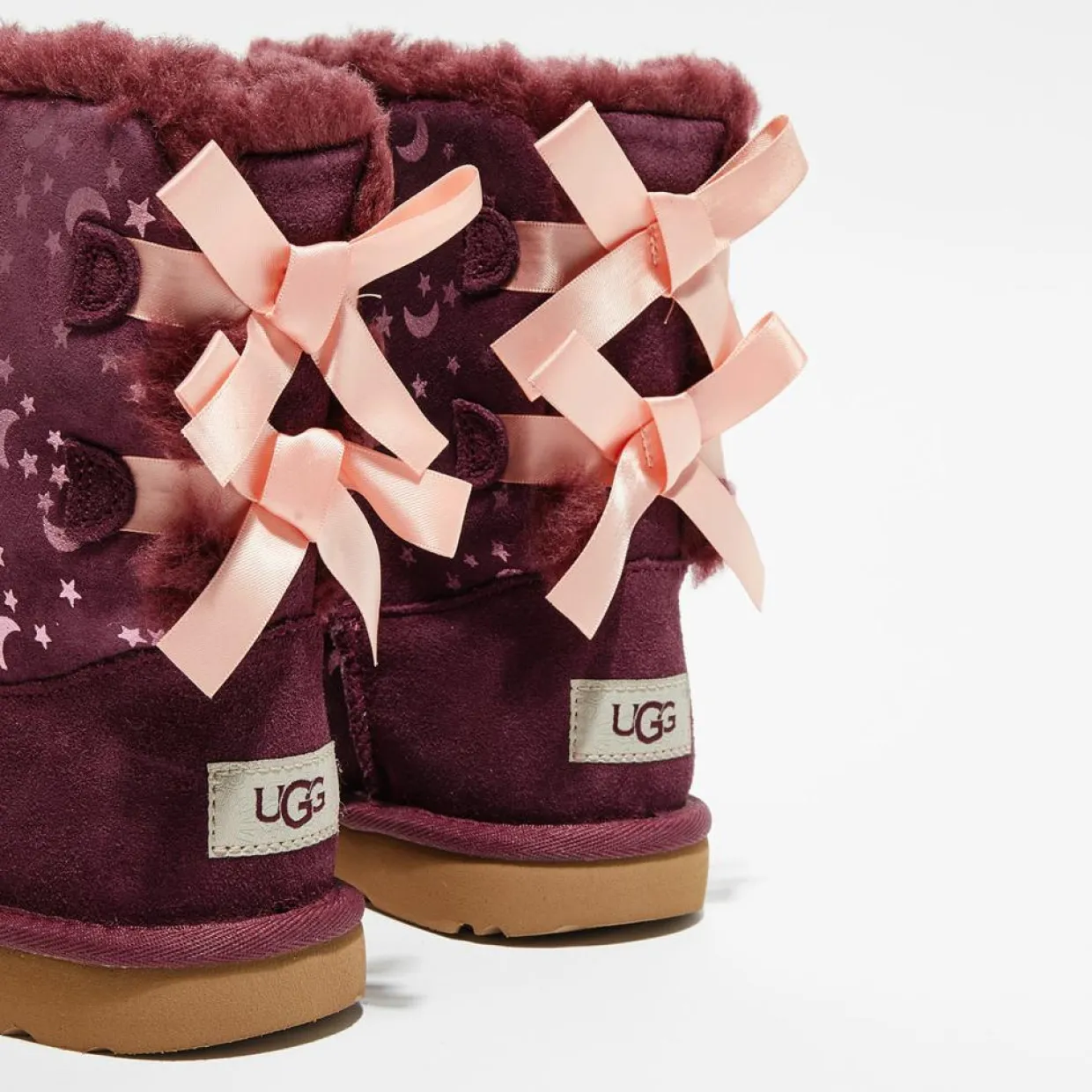 Boots fourrées Laine en Velours de cuir Bailey BoMoon and Stars violettes-Ugg Online