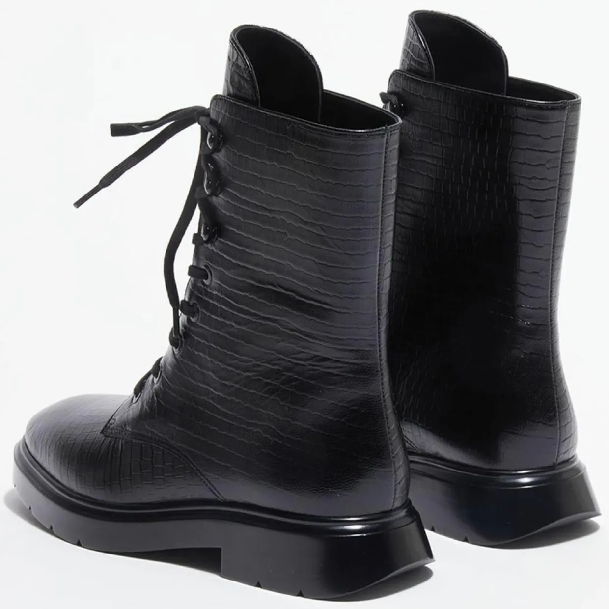 Femme Stuart Weitzman Bottines^Boots McKenzee effet reptile noires