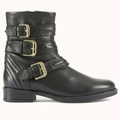 Femme Cosmoparis Bottines^Boots motardes en Cuir Futille noires