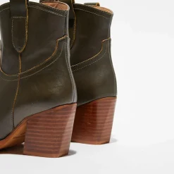 Boots santiags en Cuir Lila kaki - Talon 7,5 cm-Apologie Clearance