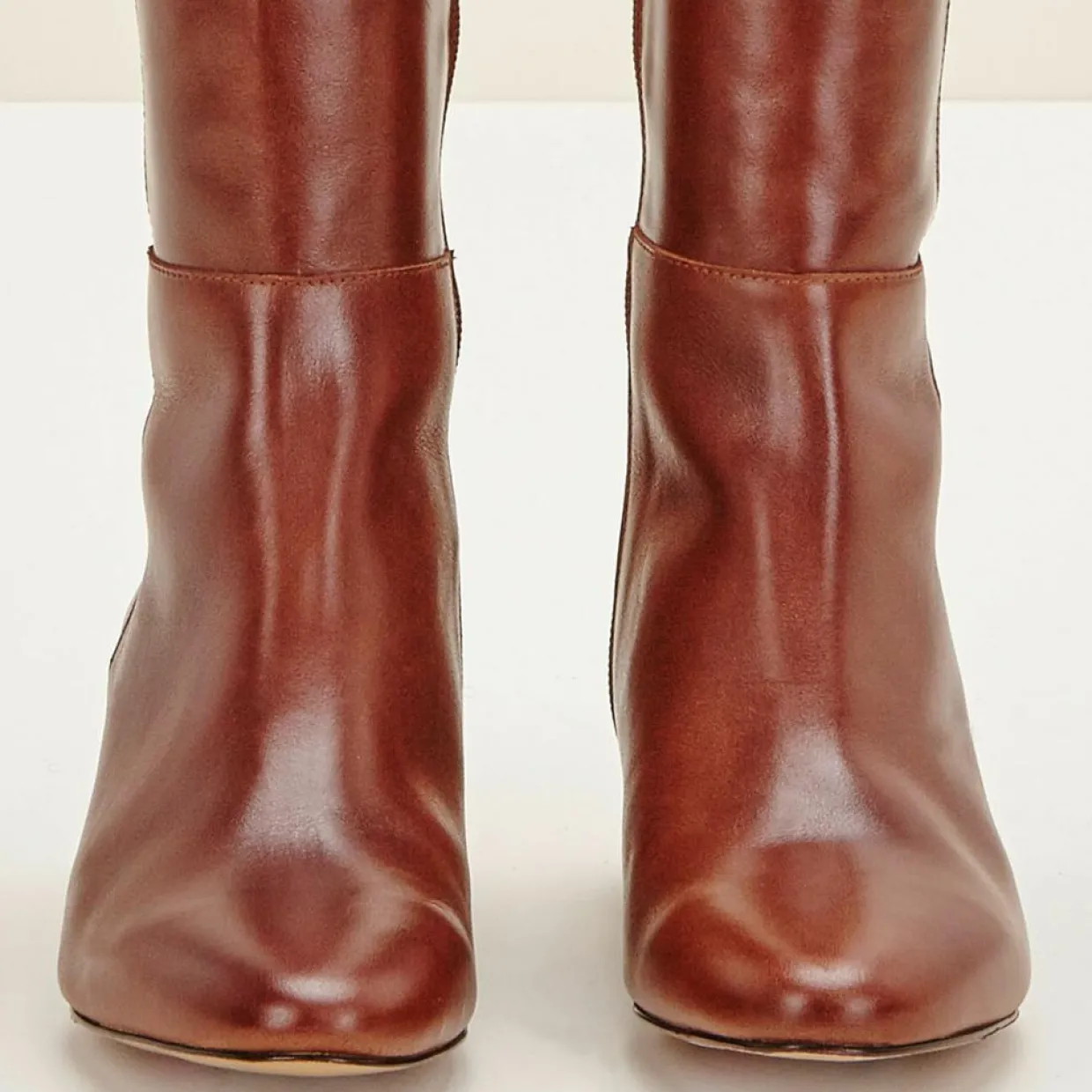 Bottes en Cuir Carlotine Cognac-Cosmoparis