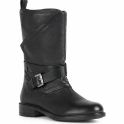 Bottes en Cuir Catria noires-Geox Outlet