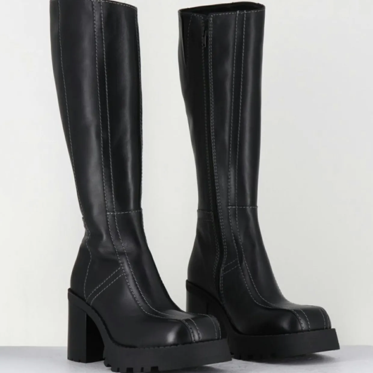 Bottes en Cuir dulce noires - Talon : 9.5cm-E8 By Miista Discount